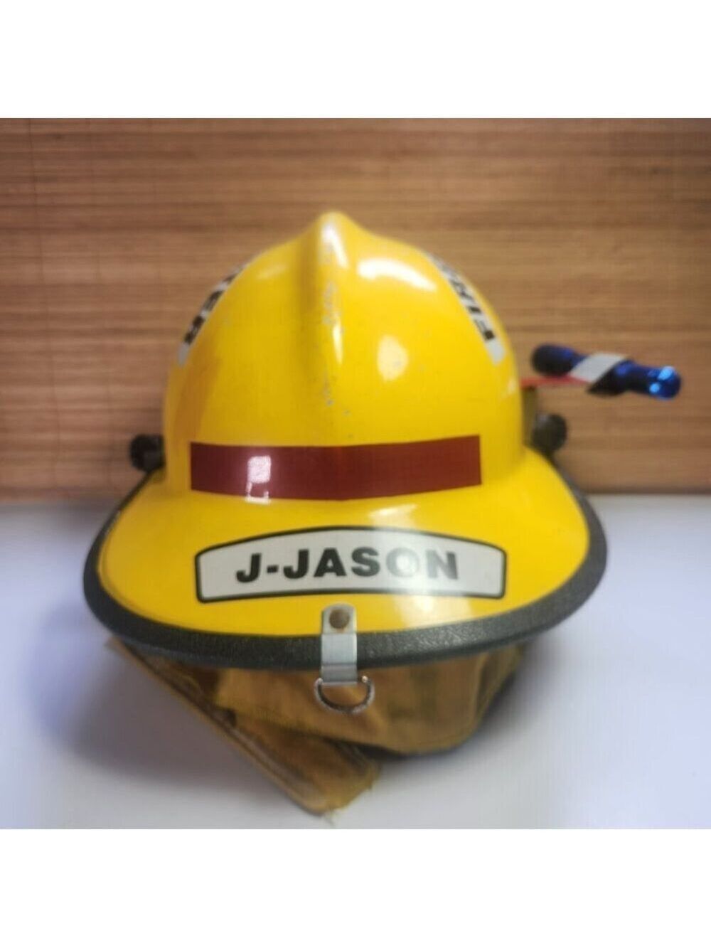 Vintage Safeco Fiberglass Firefighter Helmet Yellow Display Collectible